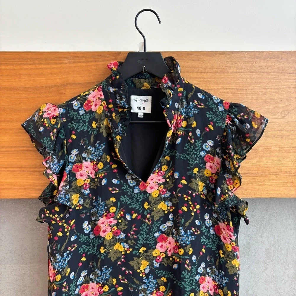 Madewell x No.6 Silk Beacon Dress in Garden Bouquet, Size 0
